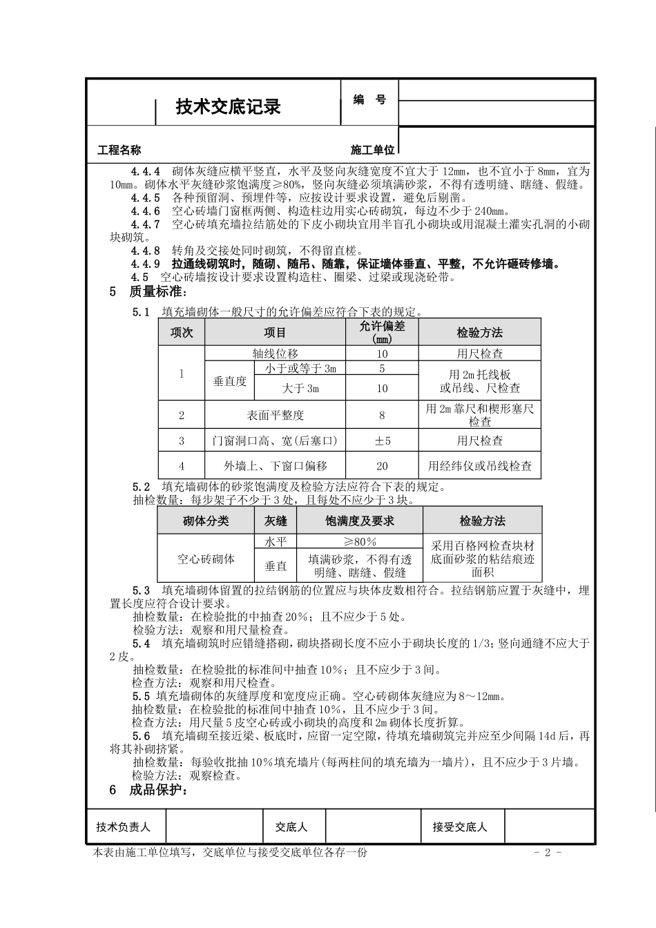 技术交底(空心砖墙体砌筑)_第2页