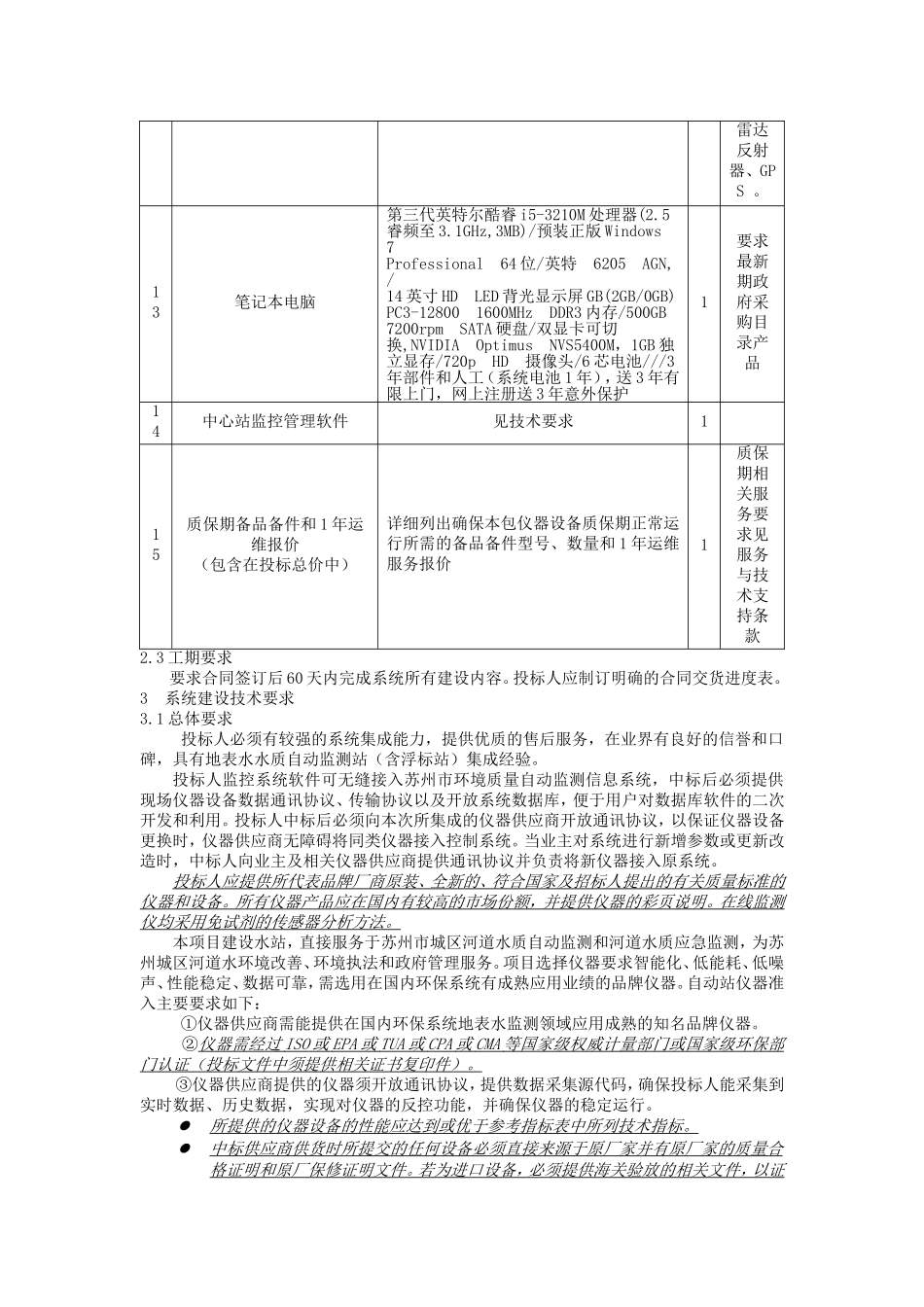 苏州河道水质监测站技术要求_第3页
