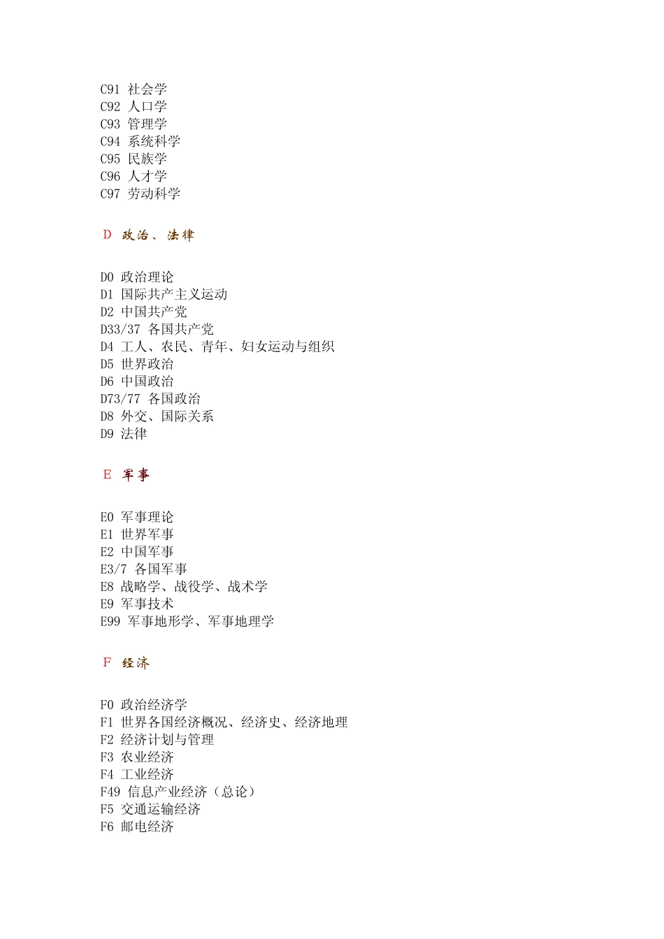 中国图书资料分类法细目_第2页