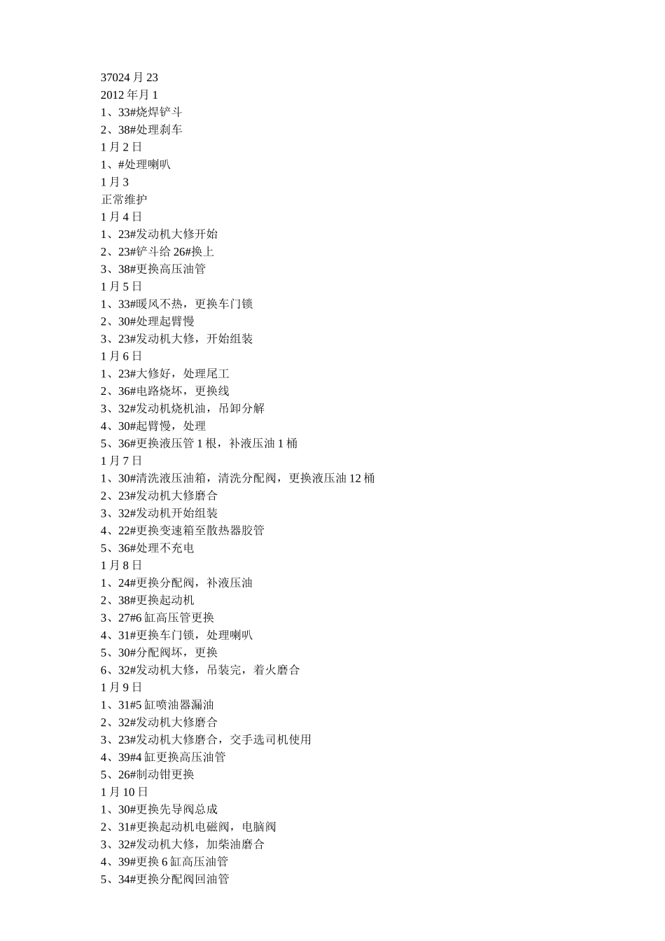 装载机故障统计原始表2012_第1页