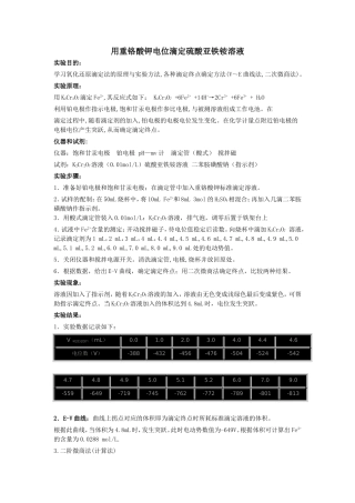 用重铬酸钾电位滴定硫酸亚铁铵溶液