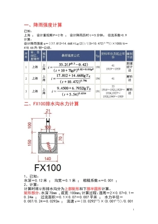 排水沟排水能力计算。
