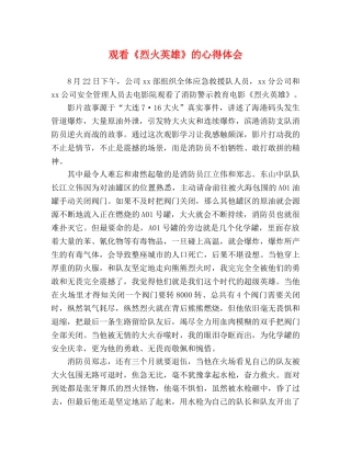观看《烈火英雄》的心得体会 