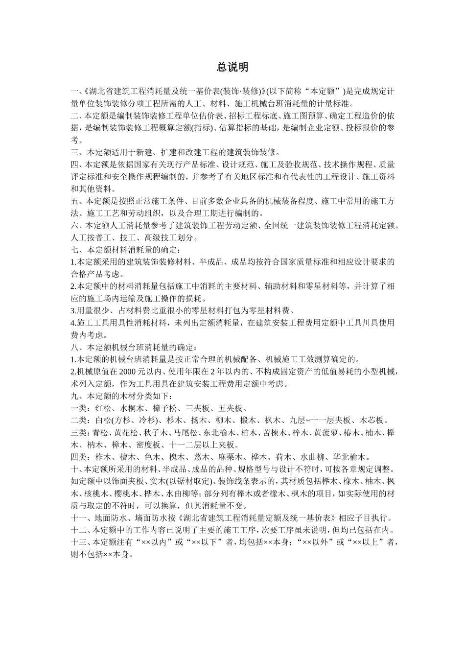 湖北08装饰 定额计算规则_第1页
