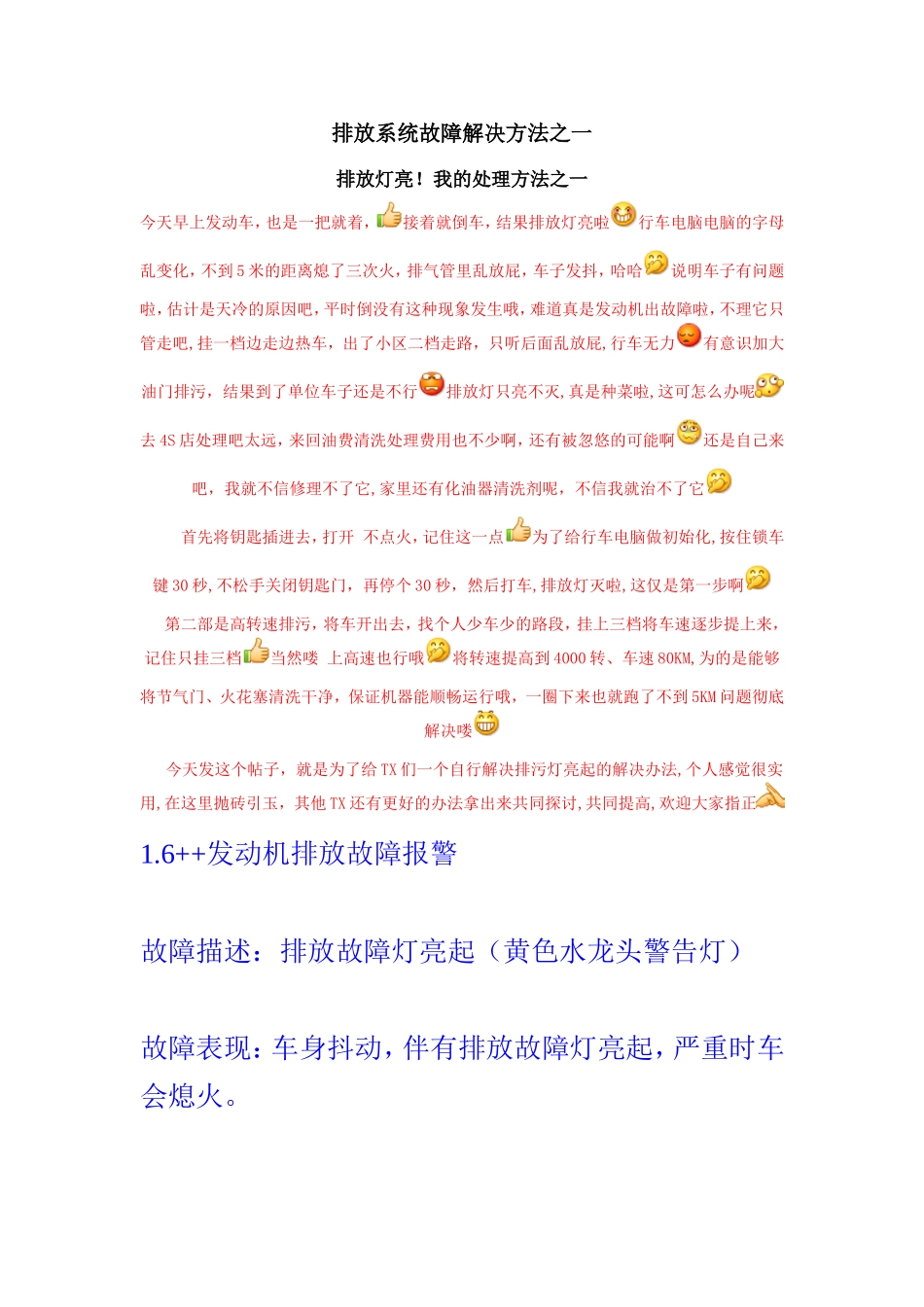 世嘉排放系统故障解决方法之一_第1页
