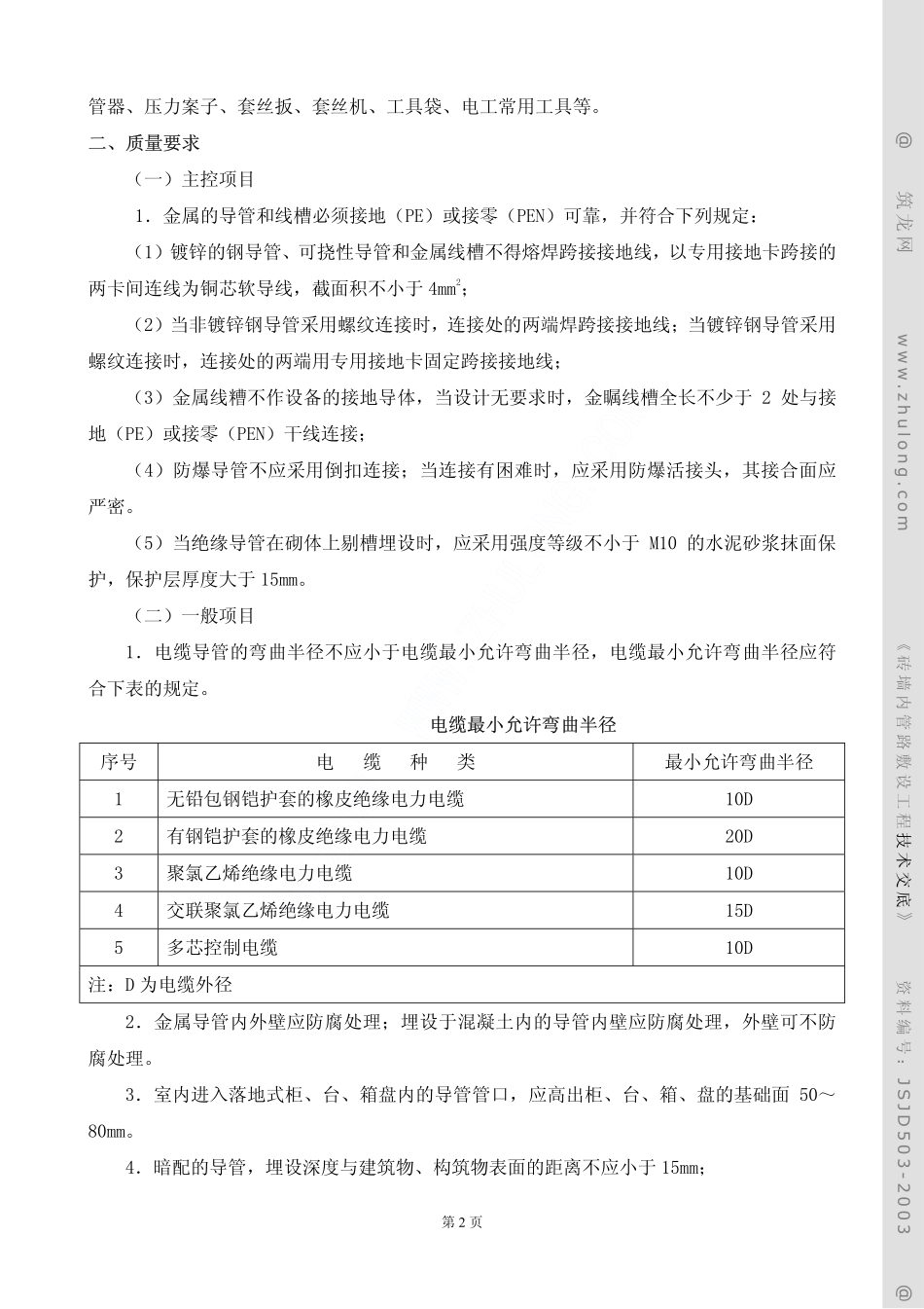 砖墙内管路敷设工程技术交底_第2页