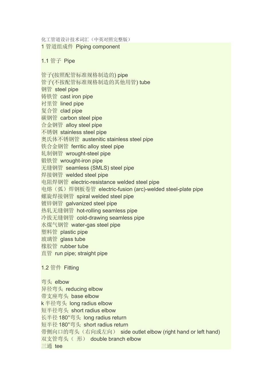 化工管道设计技术词汇 (1)_第1页