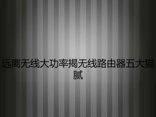 远离无线大功率揭无线路由器五大猫腻