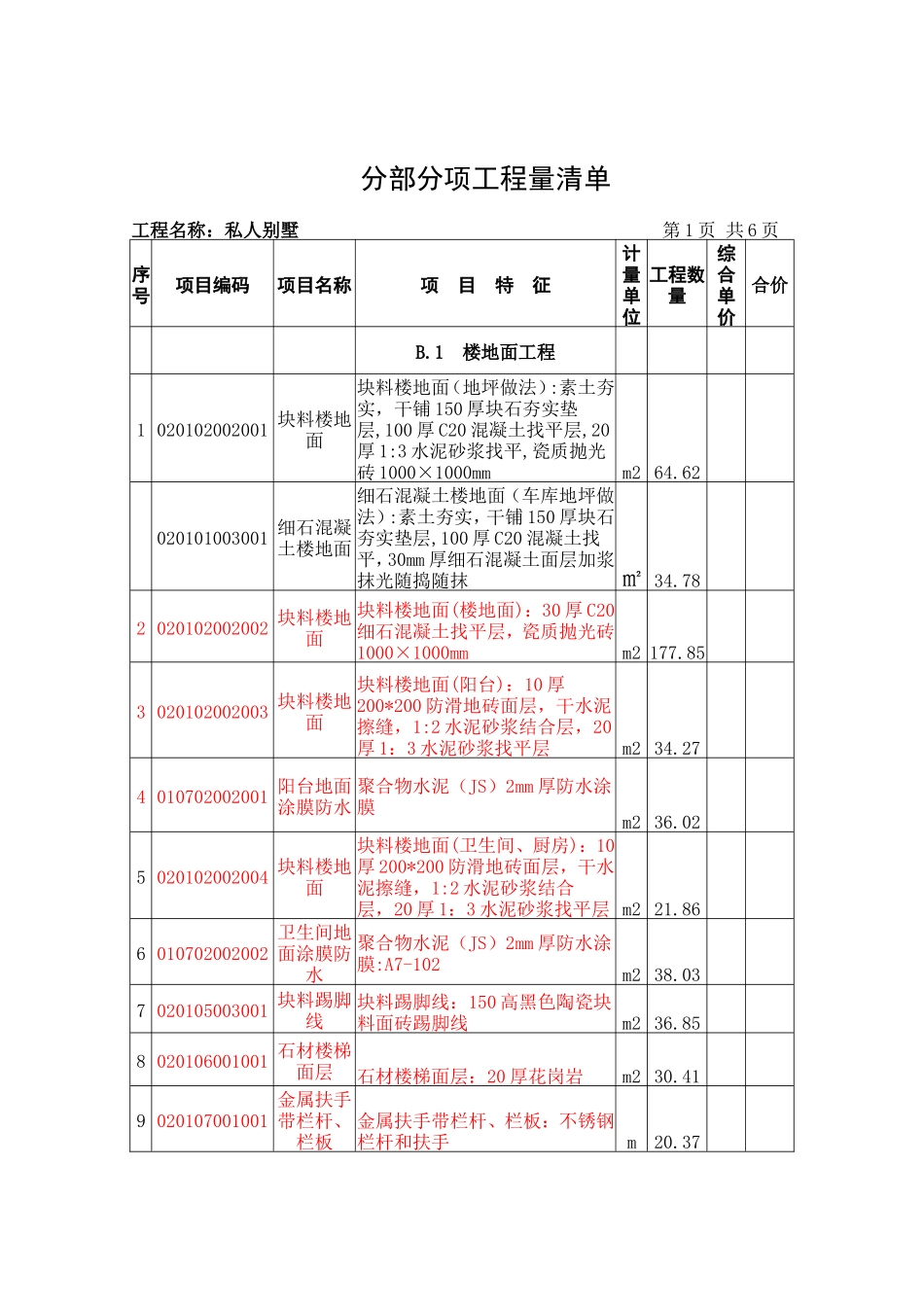 分部分项工程量清单1_第1页