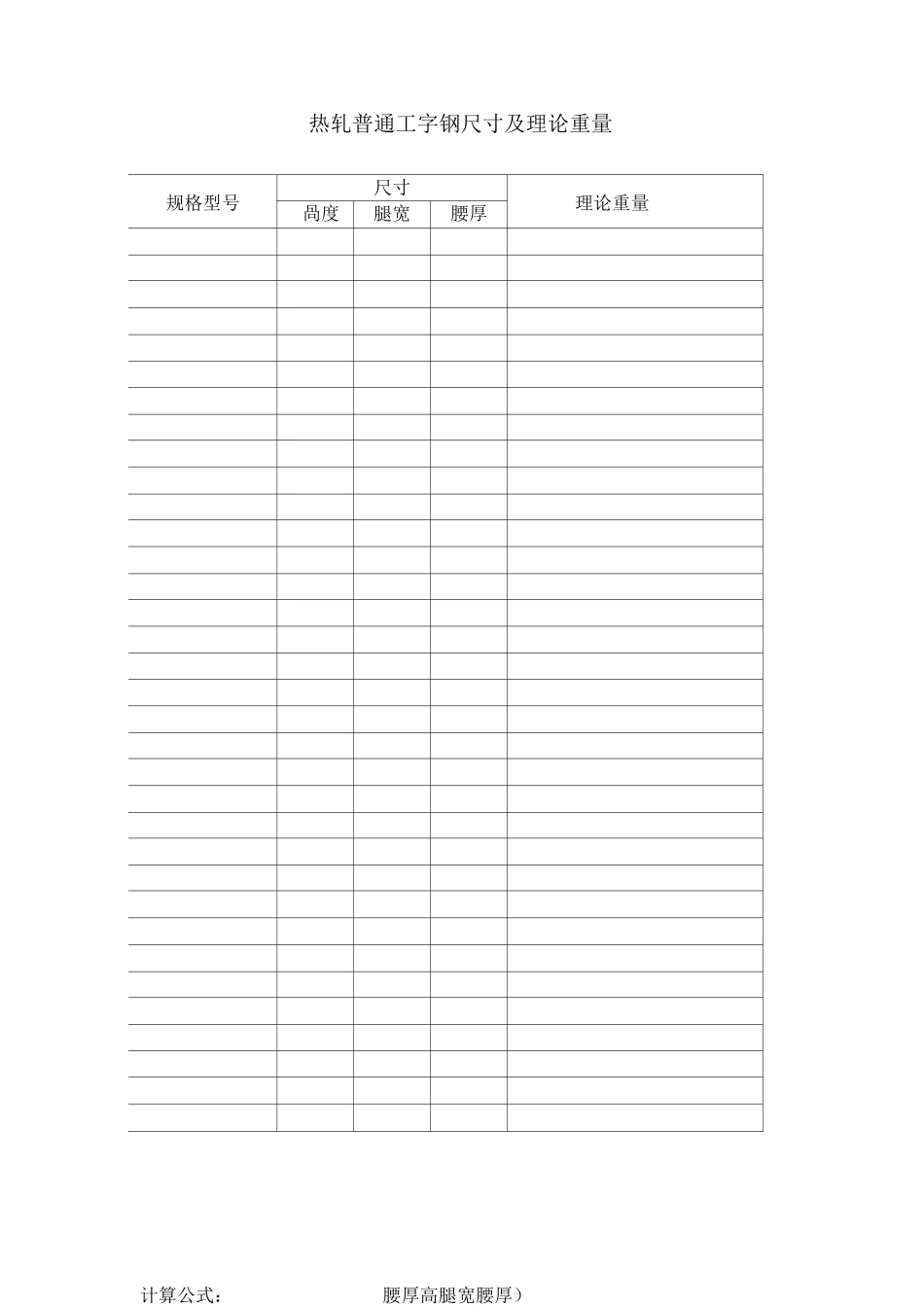 热轧轻型工字钢尺寸及理论重量_第2页