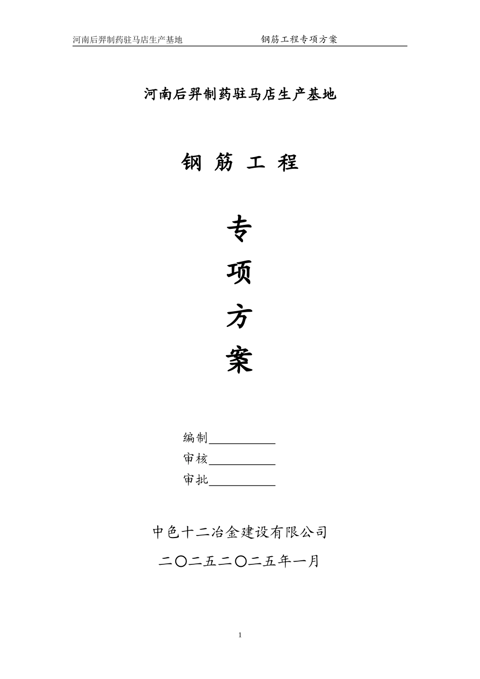 钢筋工程方案_第1页