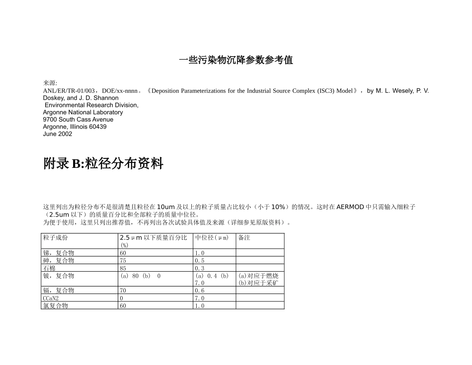 一些污染物沉降参数参考值_第1页