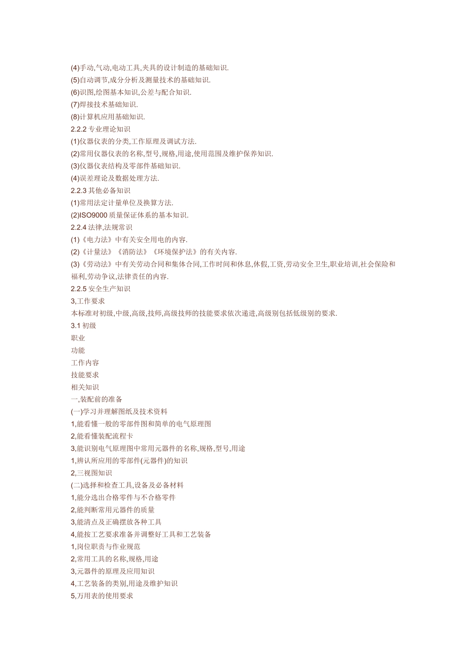 电子仪器仪表装配工国家职业标准_第2页