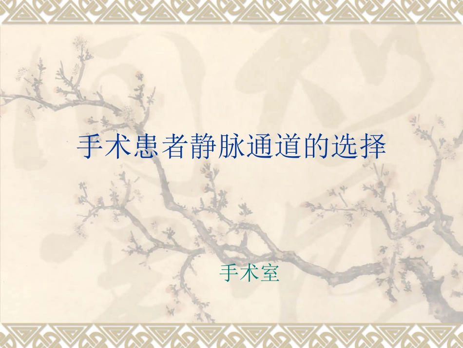 手术患者静脉通道_第1页