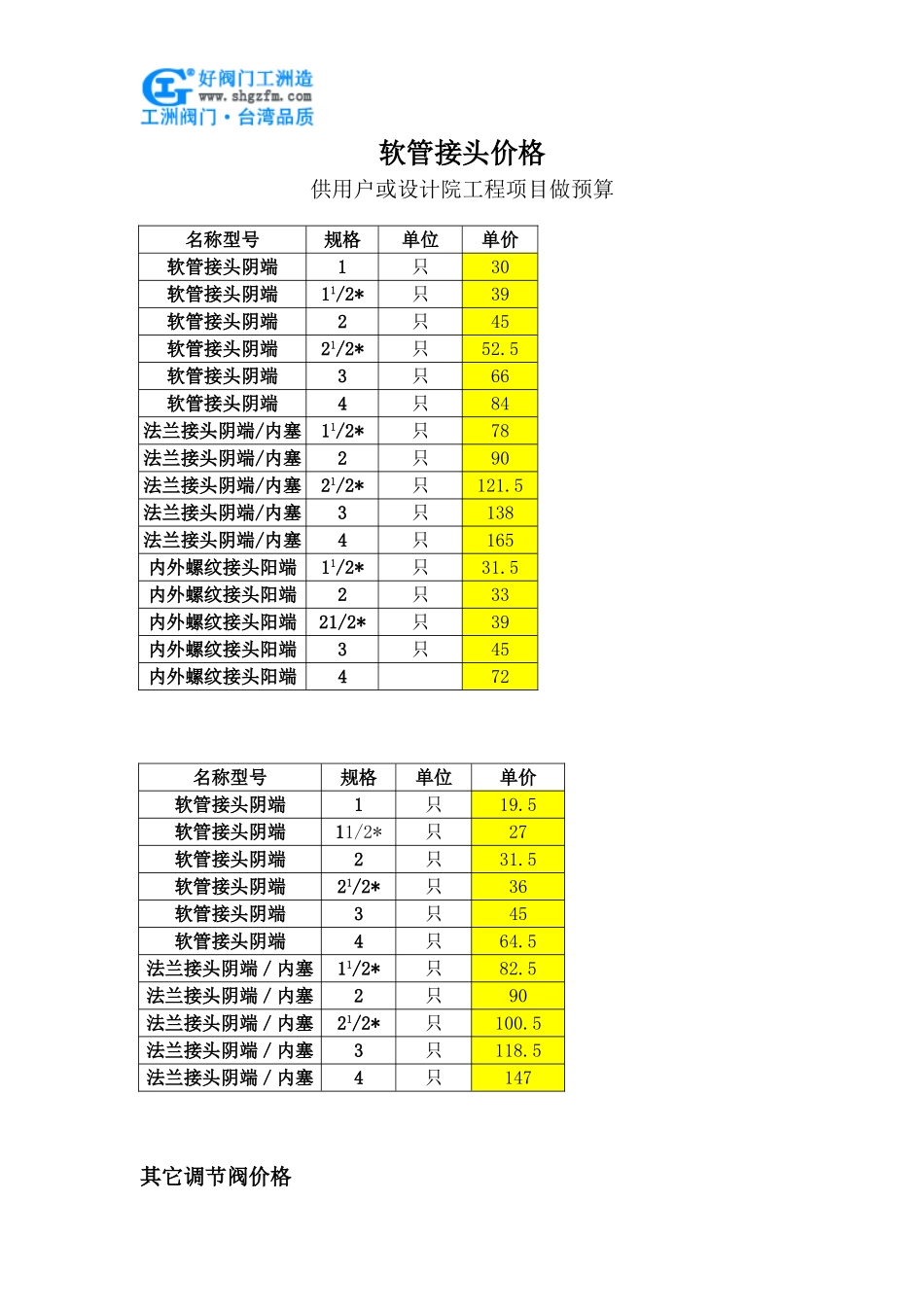 软管接头价格_第1页