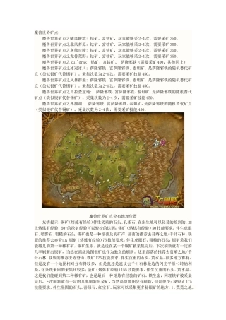 魔兽世界采矿矿点