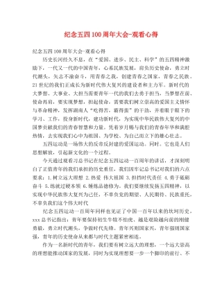 纪念五四100周年大会-观看心得 
