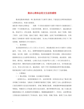 集训心得体会范文生活的感悟 