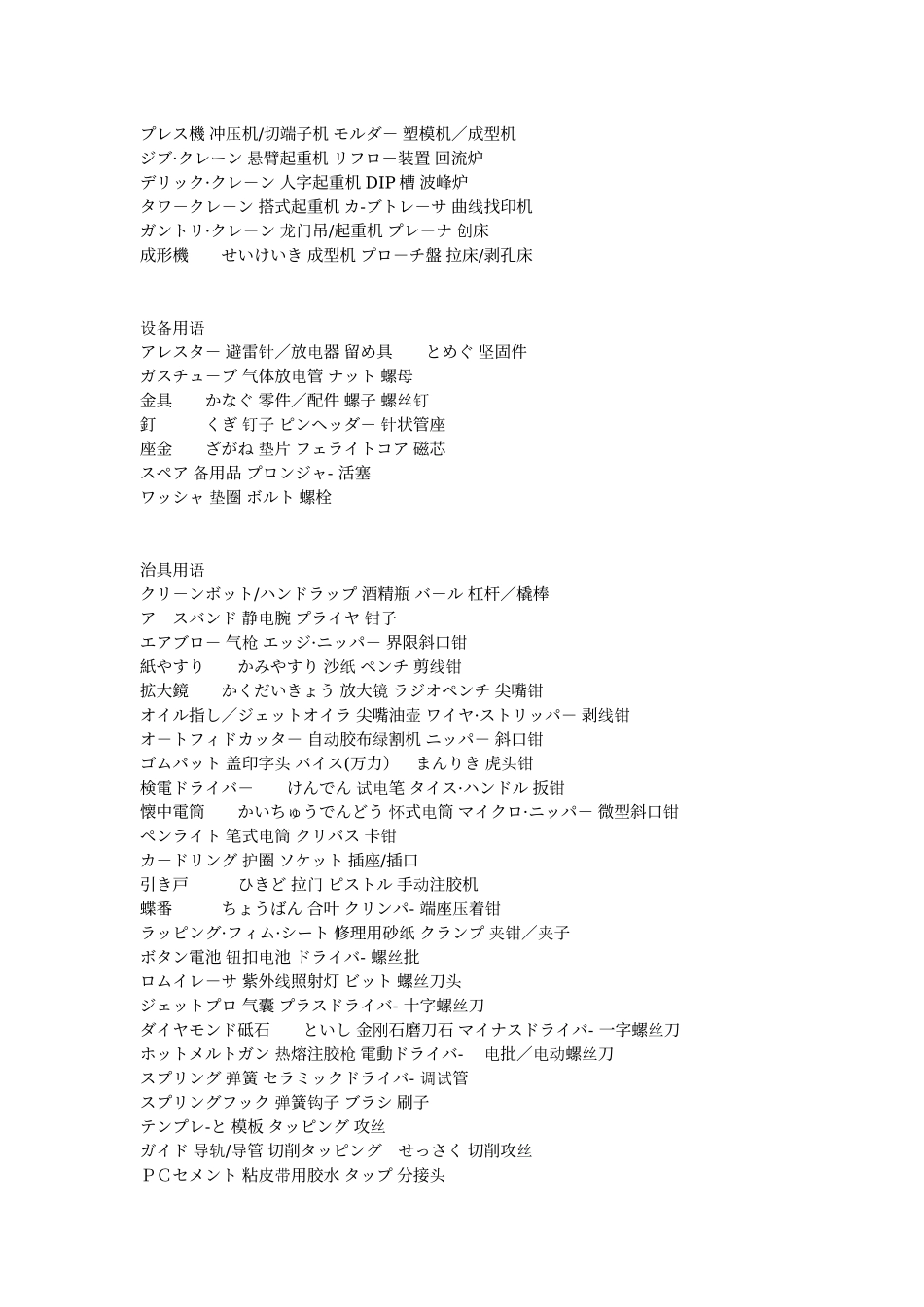 技术设备日语用语_第2页