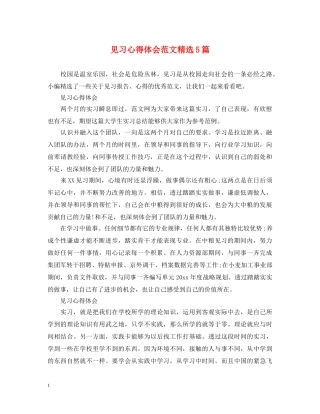 见习心得体会范文精选5篇 