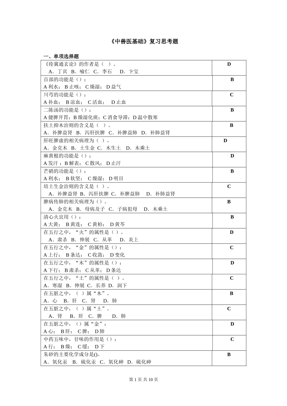 中兽医基础复习思考题_第1页