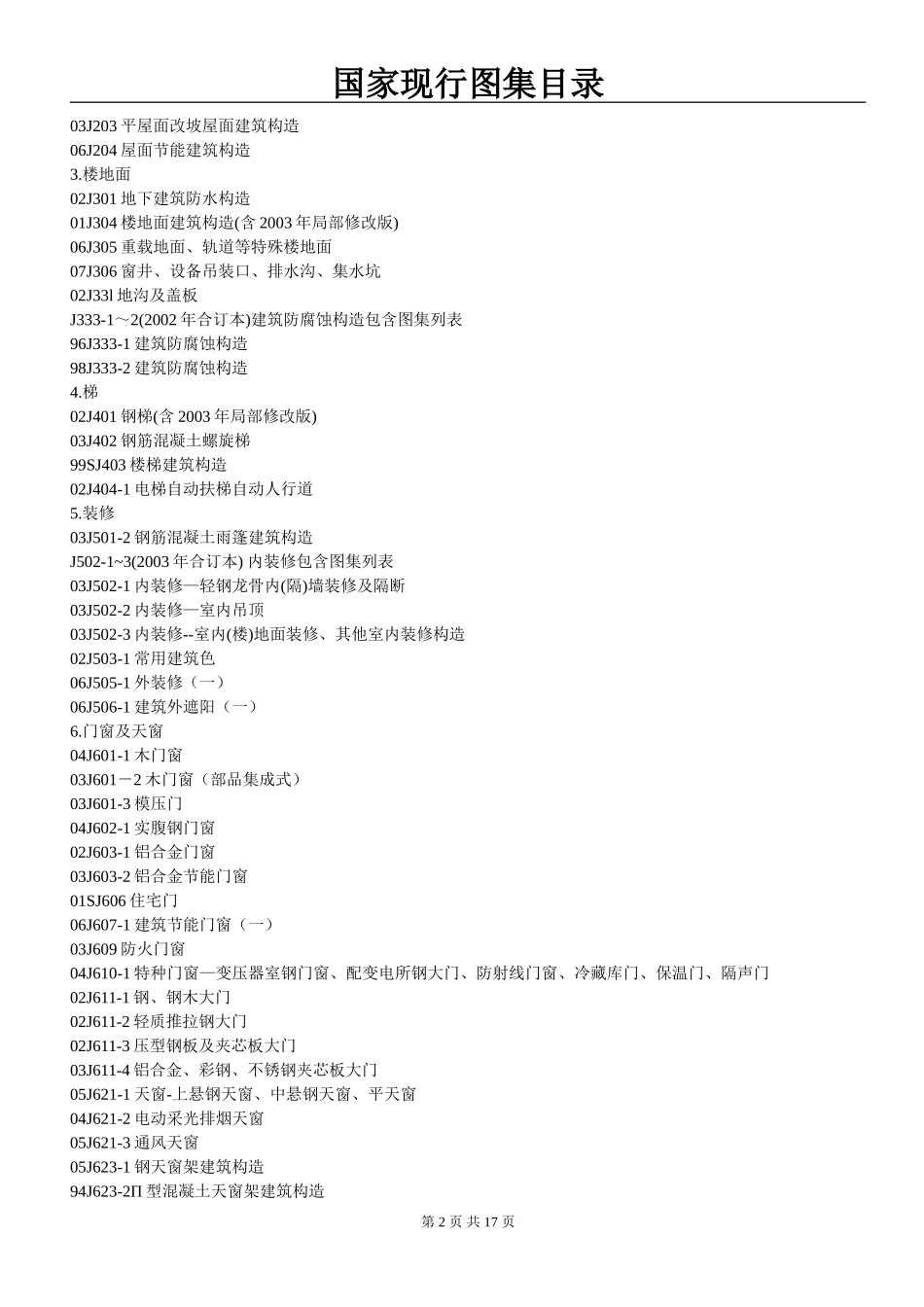 国家现行图集目录_第2页