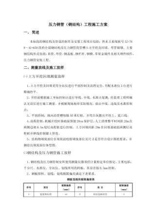 压力钢管(钢结构)工程施工方案