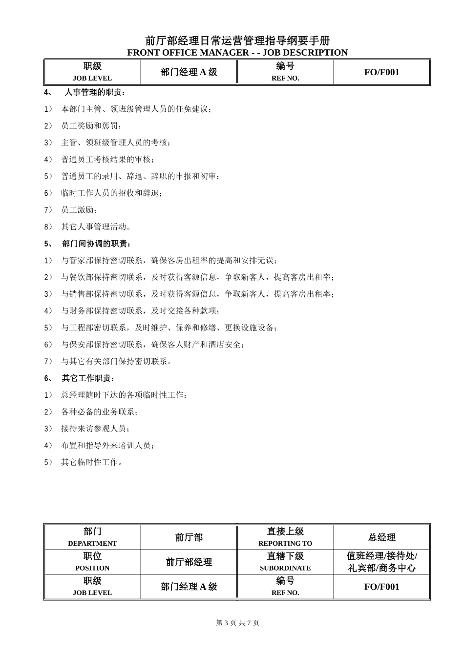 前厅部经理日常运营管理指导纲要手册_第3页