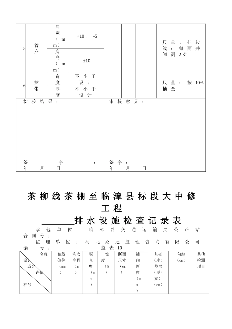 浆砌排水沟自检资料表格_第3页