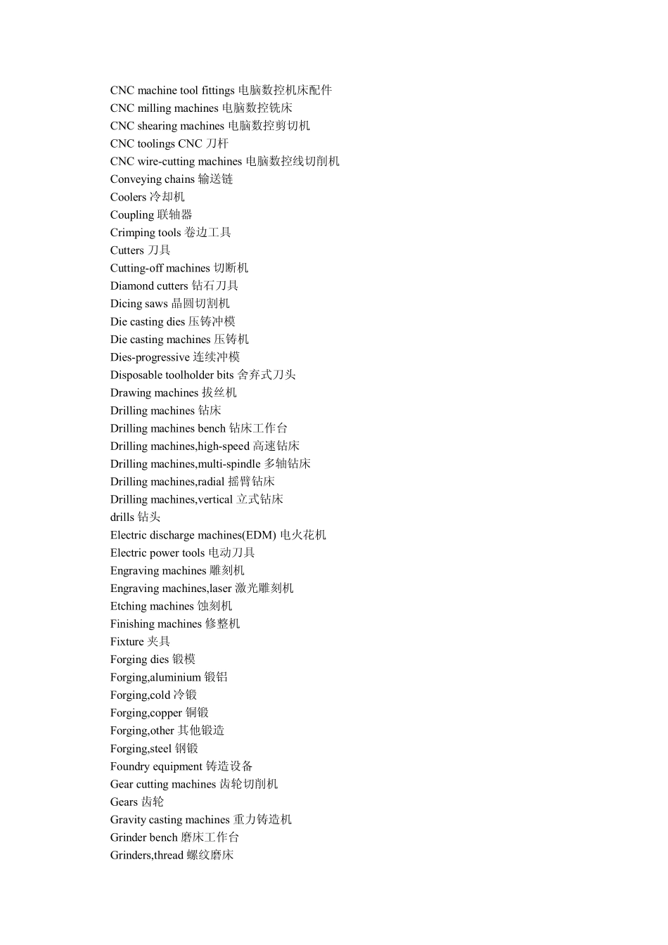 机床名词英汉对照表_第2页