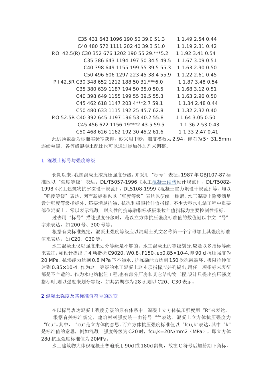 混凝土配比表_第2页