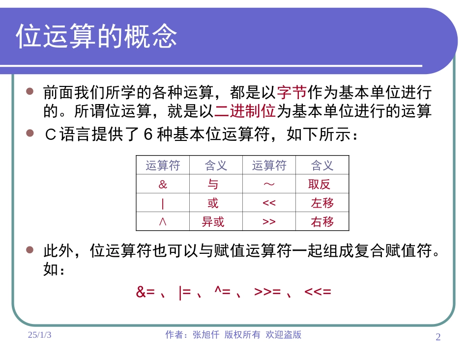 全国计算机等级考试2C课程第12讲 位运算_第2页