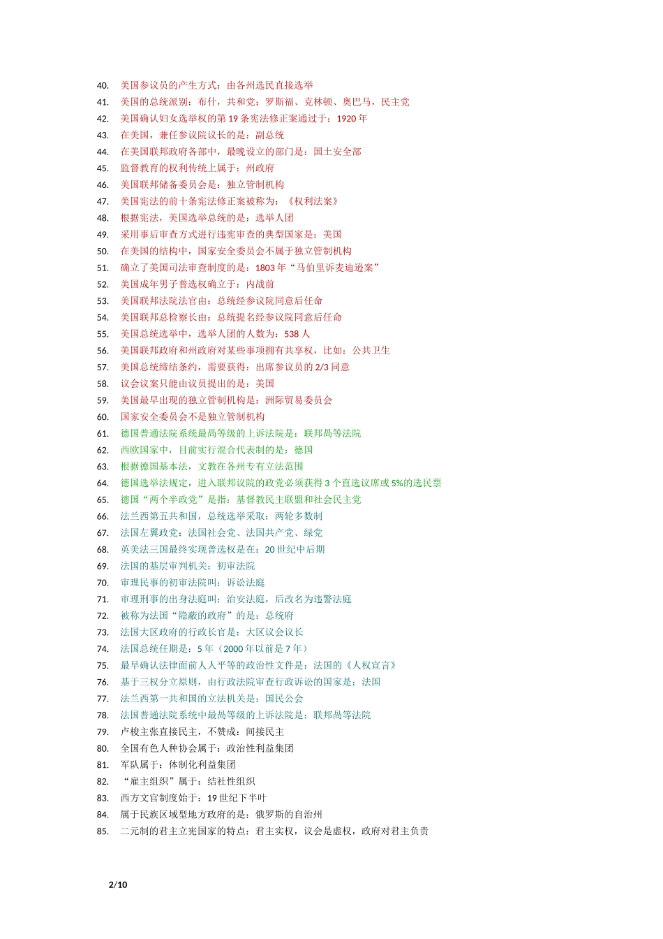 自考西方政治制度高频考点_第2页