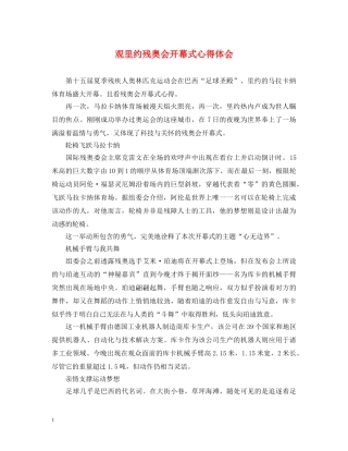 观里约残奥会开幕式心得体会 