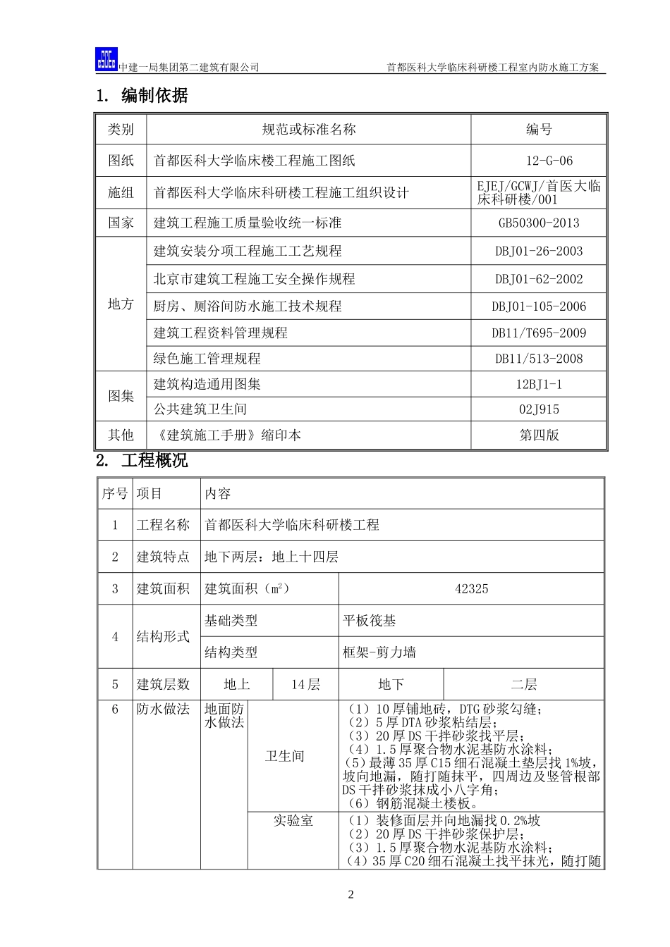 室内防水施工方案_第2页