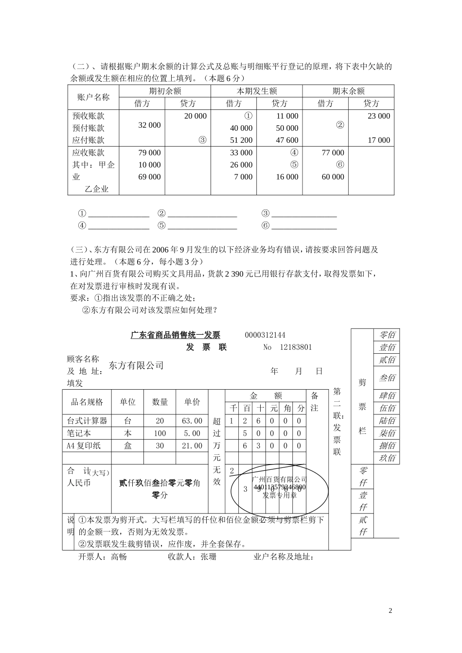 会计凭证、登帐、试算平衡表_第2页