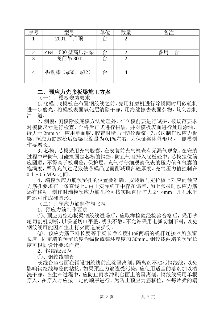 先张法空心板梁施工方案_第2页