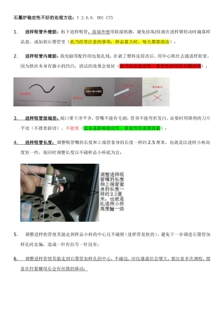 石墨炉稳定性差解决方法