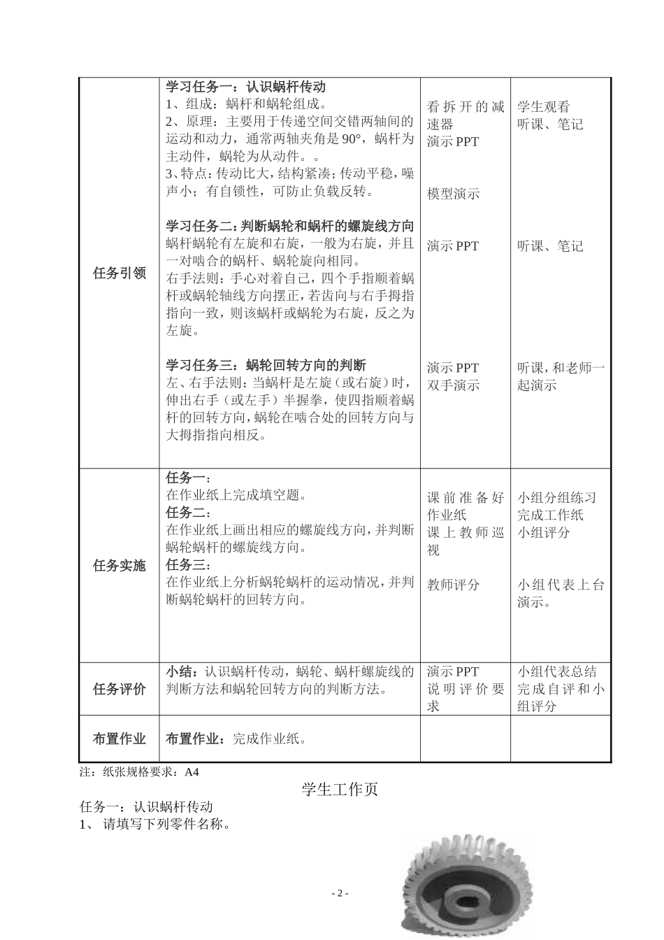 蜗杆传动教案_第2页