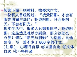 阳光与阴影作文评讲