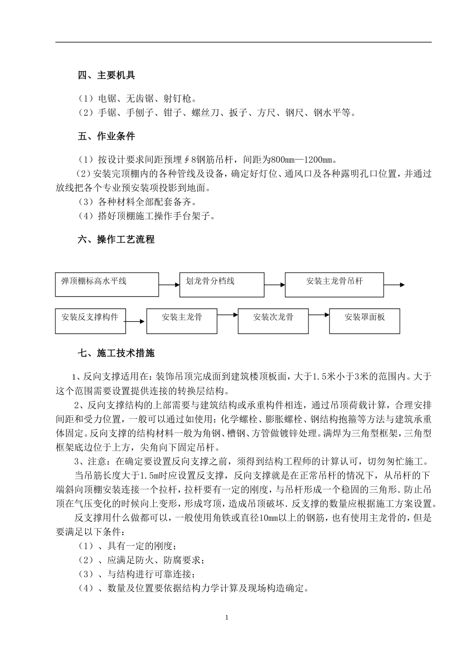 吊顶反支撑方案_第1页