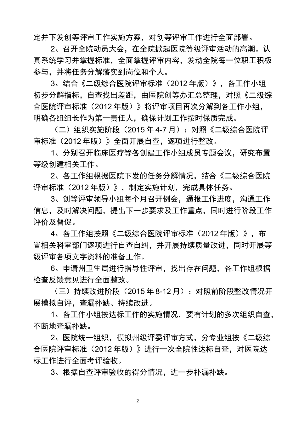 创建等级医院工作方案_第2页