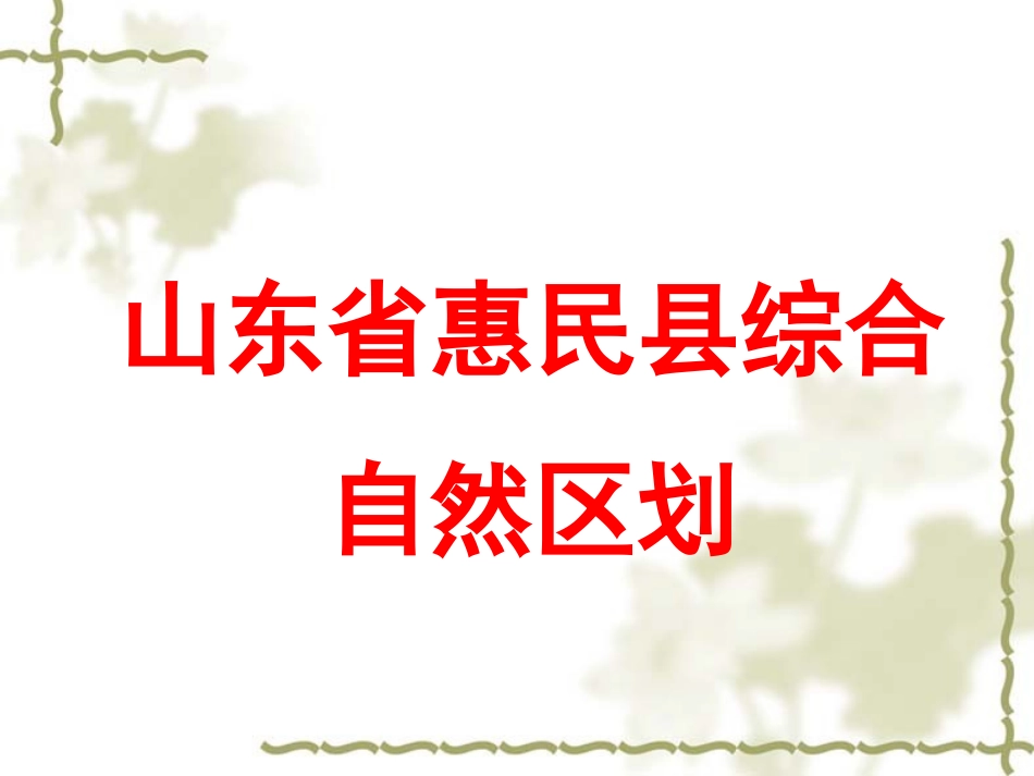 山东省惠民县自然区划PPT_第1页