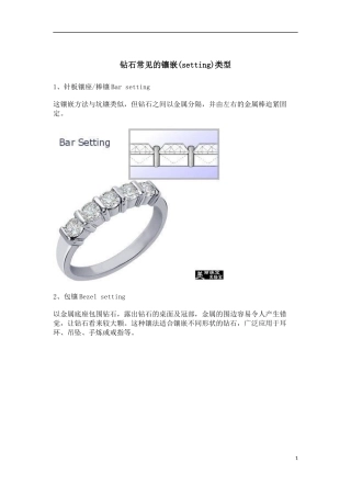 钻石常见的镶嵌(setting)类型