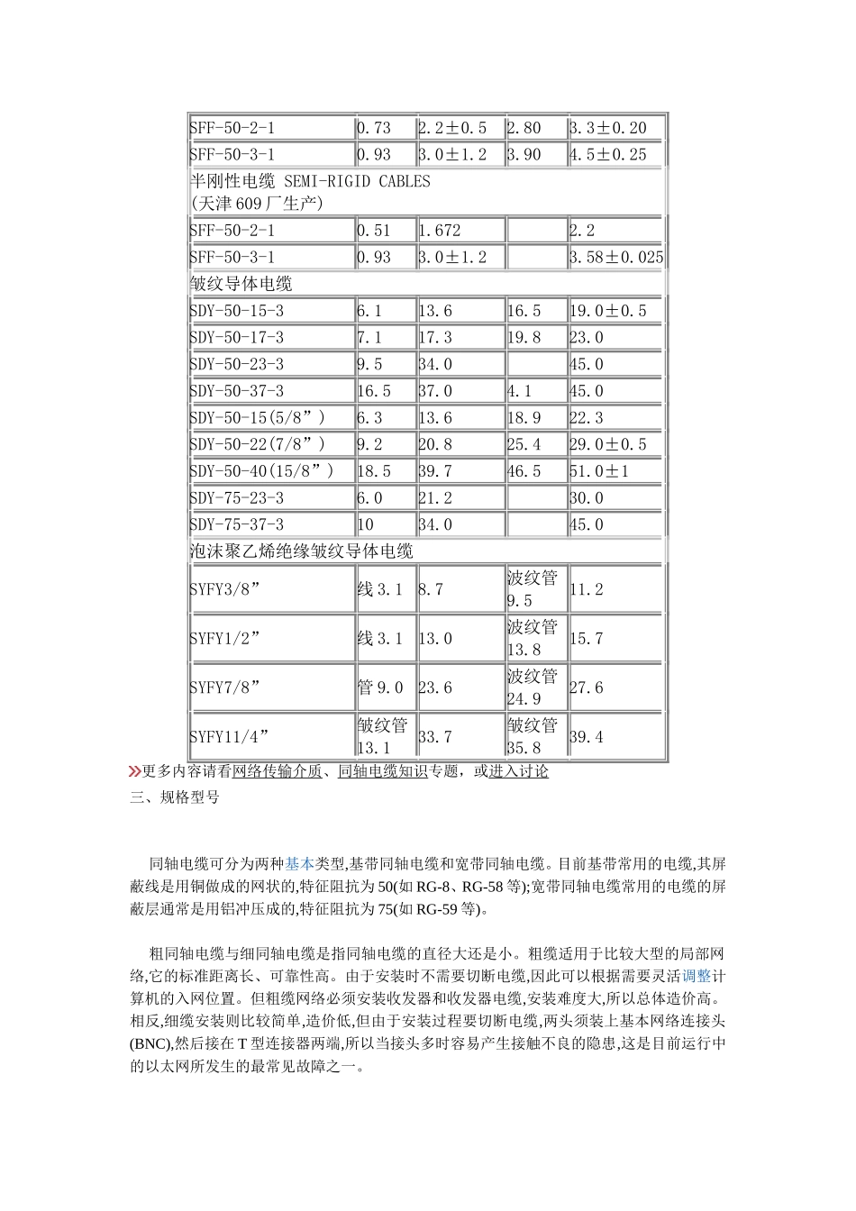 射频同轴电缆一览表_第2页