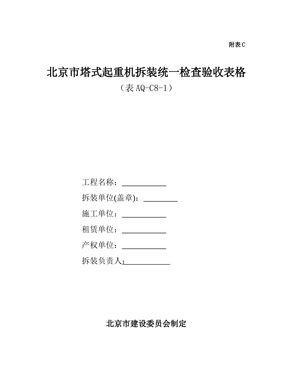 塔吊验收八张表_第1页