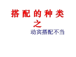 动宾搭配不当