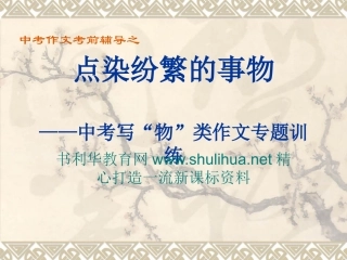 中考作文考前辅导之点染纷繁的事物