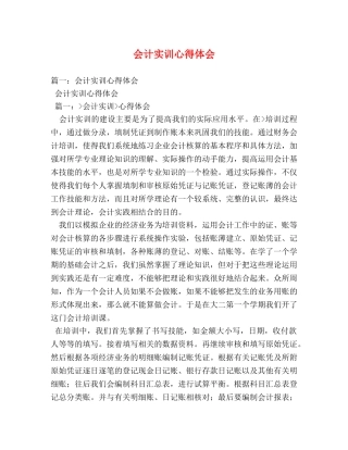 会计实训心得体会 (2) 