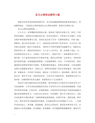 见习心得体会教师3篇 